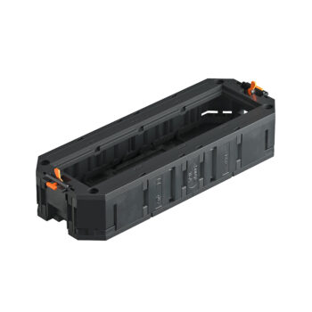 Коробка монтажная UT4 для устан. 4 роз. 45х45мм Modul45 в лючок, с наклад, полиамид, черный(3)