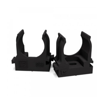 Крепеж-клипса для труб d20 мм. Прямой монтаж. ЧЕРНАЯ (100/1100 ) Промрукав NEW