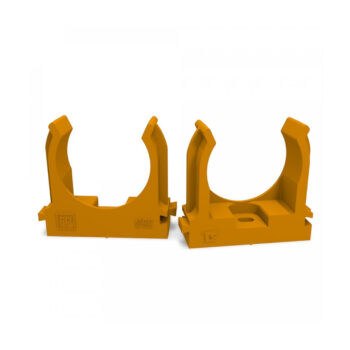 Крепеж-клипса для труб для прямого монтажа оранжевая d32 мм (25шт/500шт уп/кор) Промрукав NEW