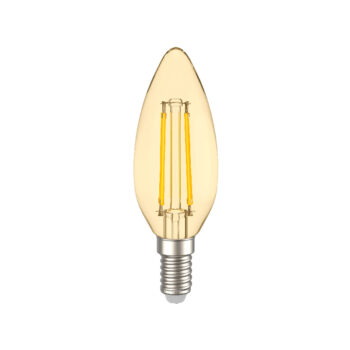 Лампа филаментная LED C35 свеча золото 5Вт 230В 2700К E14 серия 360° IEK