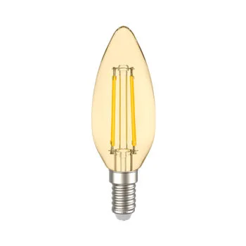 Лампа филаментная LED C35 свеча золото 7Вт 230В 2700К E14 серия 360° IEK