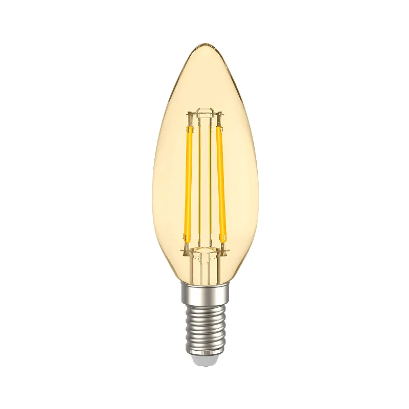 Лампа филаментная LED C35 свеча золото 7Вт 230В 2700К E14 серия 360° IEK