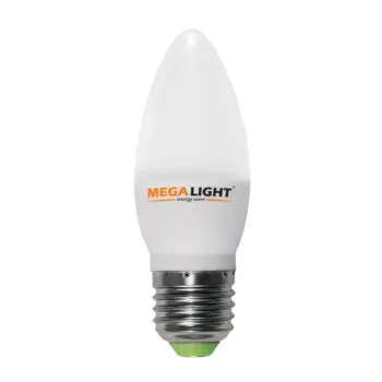 LED ЛАМПА C37 "Свеча" 10W 900Lm 230V 2700K E27 MEGALIGHT (10/100) NEW