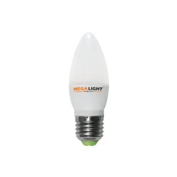 LED ЛАМПА C37 "Свеча" 10W 900Lm 230V 4000K E27 MEGALIGHT (10/100)