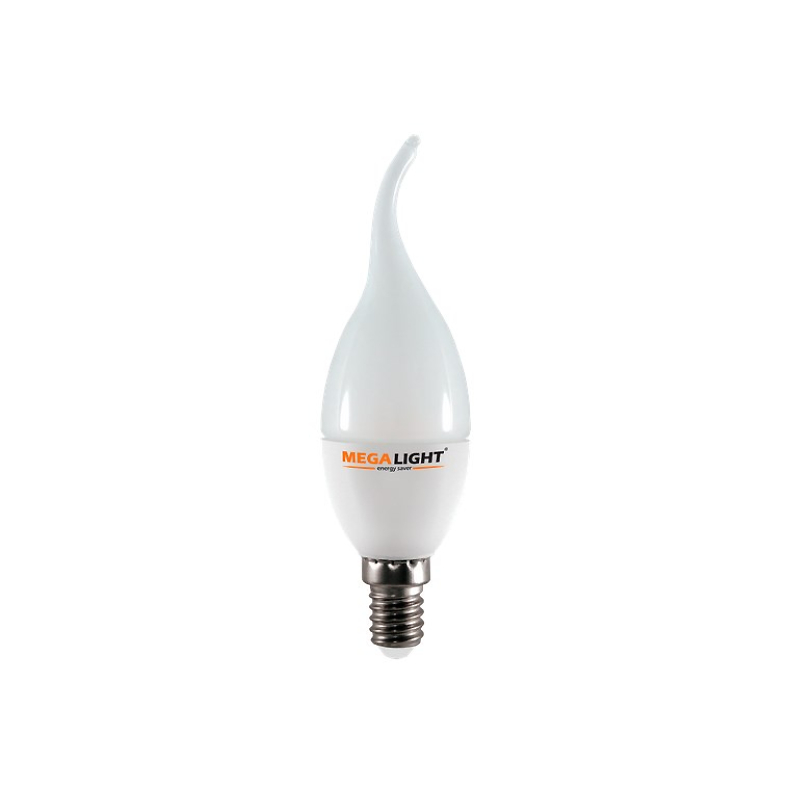LED ЛАМПА CF37 "Свеча на ветру" 7W 630Lm 230V 4000K E14 MEGALIGHT (10/100)