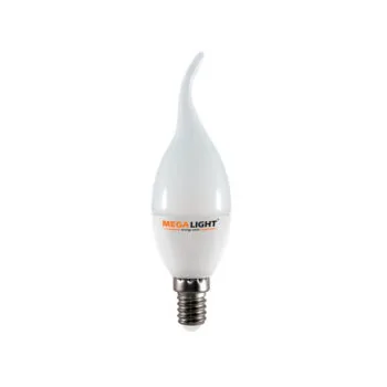 LED ЛАМПА CF37 "Свеча на ветру" 7W 630Lm 230V 4000K E27 MEGALIGHT (10/100)