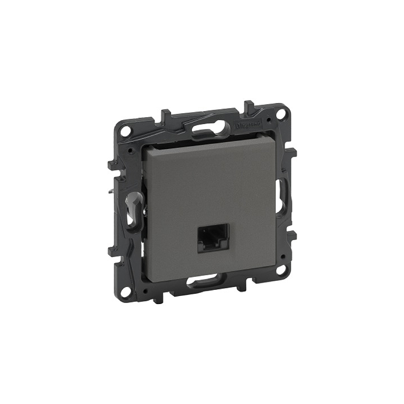 NILOE Информационная розетка одиночная RJ45 Кат.6 UTP, цвет Алюминий Legrand E-PRO