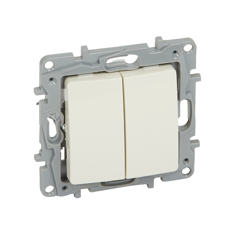 NILOE Переключатель 2-клавишный, безвинтовые зажимы Слоновая кость Legrand E-PRO