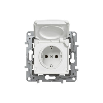 NILOE Розетка с крышкой 2К+З IP44, безвинтовые зажимы Белый Legrand E-PRO