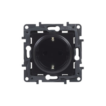 NILOE Розетка силовая 2К+З со шторками 16А, 250 В автоматические клеммы, цвет Чёрный Legrand E-PRO