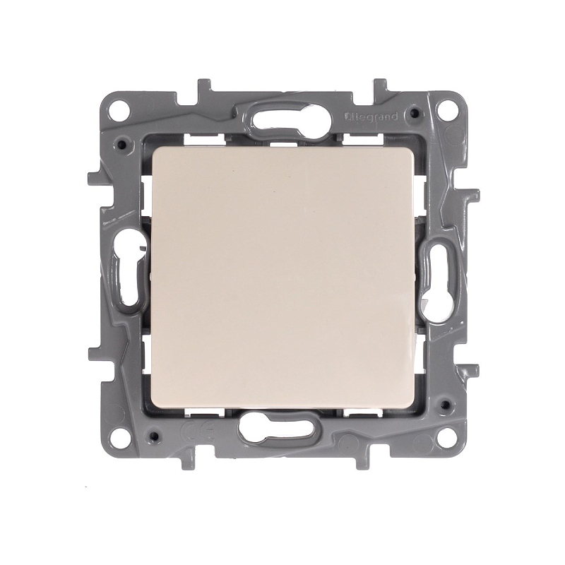 NILOE Выключатель 1-клавишный, безвинтовые зажимы Слоновая кость Legrand E-PRO