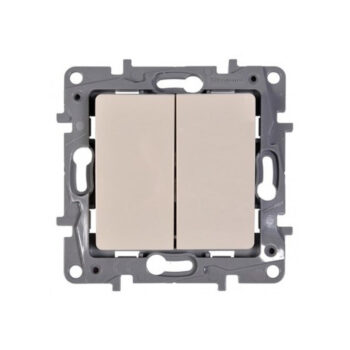 NILOE Выключатель 2-клавишный, безвинтовые зажимы Слоновая кость Legrand E-PRO