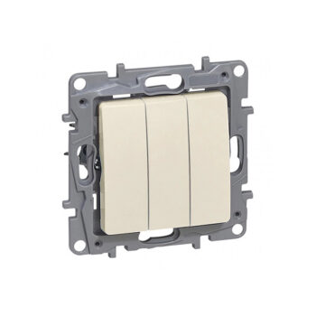 NILOE Выключатель 3-клавишный, винтовые зажимы Слоновая кость Legrand E-PRO