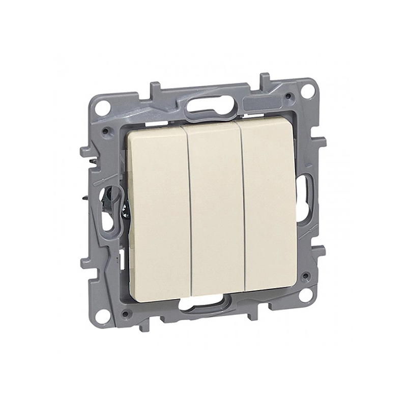 NILOE Выключатель 3-клавишный, винтовые зажимы Слоновая кость Legrand E-PRO