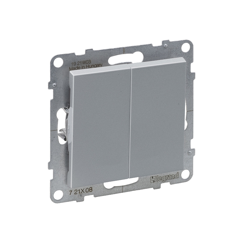 Переключ. 2 кл 10А с/у б/рамки SUNO алюминий 721308 Legrand (5)