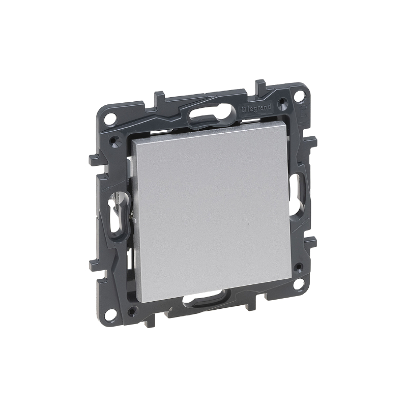 Перекрест.переключ. 1 кл 10А с/у б/рамки NLST алюминий 863307 Legrand (5)