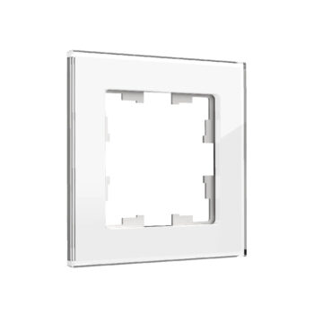 Рамка 1-мест. "BRITE" стекло белый (1/100)