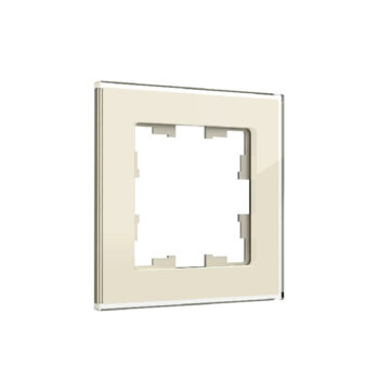 Рамка 1-мест. "BRITE" стекло ванильный (1/100)