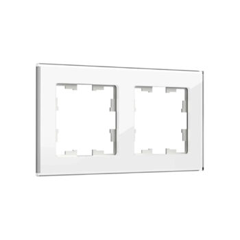 Рамка 2-мест. "BRITE" стекло белый (1/100)