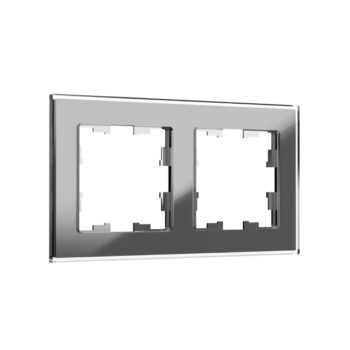Рамка 2-мест. "BRITE" стекло серый (1/100)