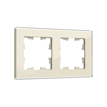 Рамка 2-мест. "BRITE" стекло ванильный (1/100)