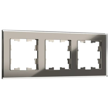 Рамка 3-мест. "BRITE" стекло дымчатый (1/50)