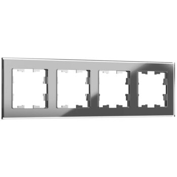 Рамка 4-мест. "BRITE" стекло серый (1/50)