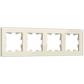 Рамка 4-мест. "BRITE" стекло ванильный (1/50)