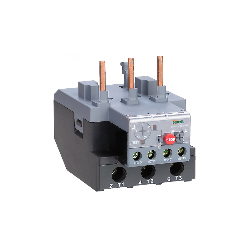 Реле тепловое РТ-02 (63,0-80,0А) 40-95А (1)  DEKraft