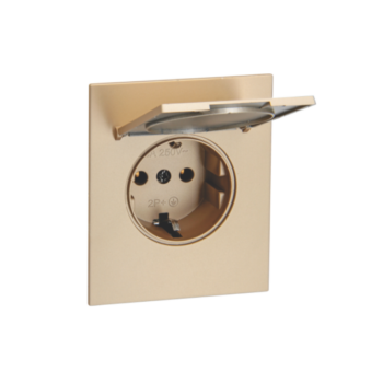 Роз. 16А с з/шт з/к с/у б/рамки IP20 QUATTRO EPIC GOLD UNIT (10)