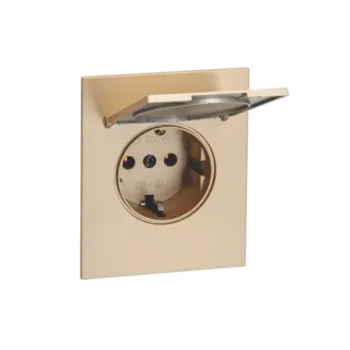 Роз. 16А с з/шт з/к с/у б/рамки IP20 QUATTRO EPIC GOLD UNIT (10)