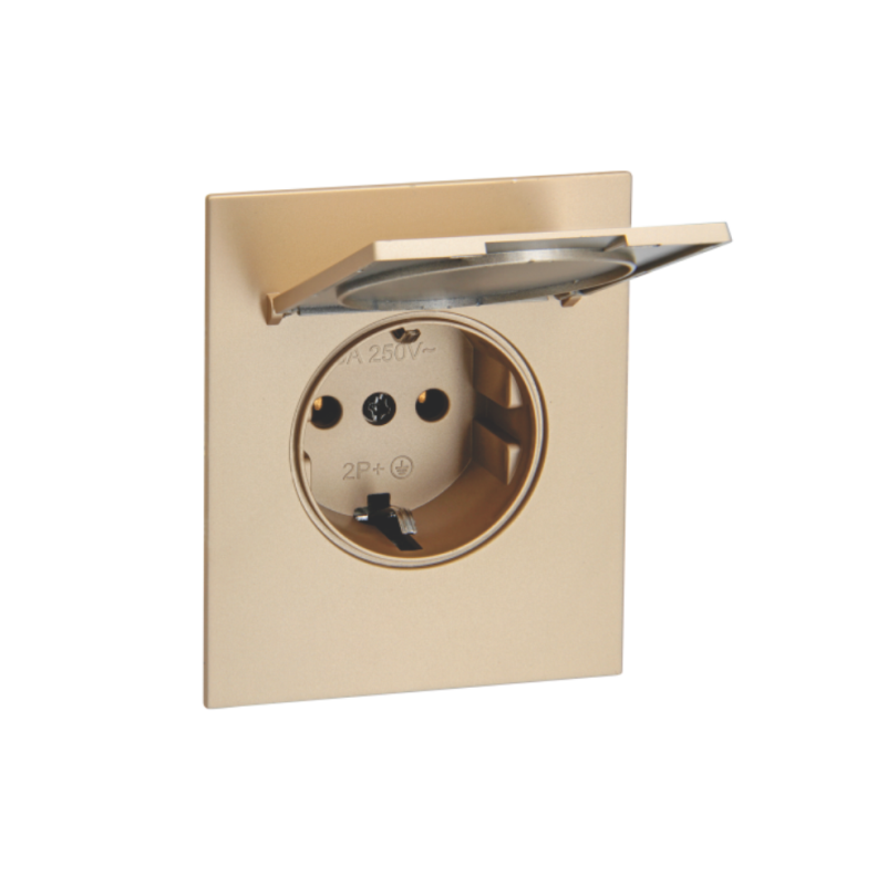 Роз. 16А с з/шт з/к с/у б/рамки IP20 QUATTRO EPIC GOLD UNIT (10)