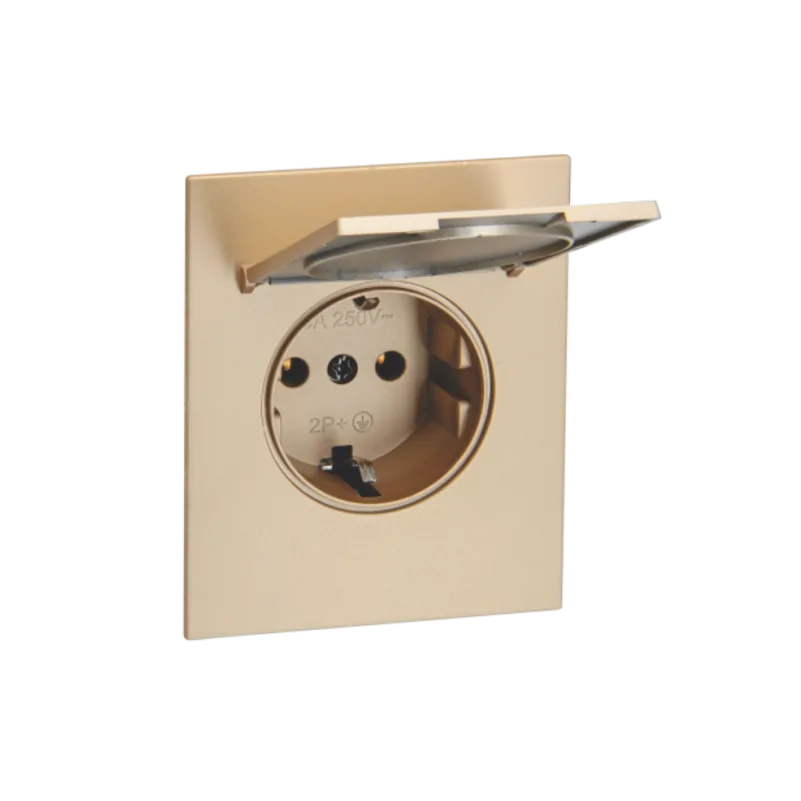 Роз. 16А с з/шт з/к с/у б/рамки IP20 QUATTRO EPIC GOLD UNIT (10)