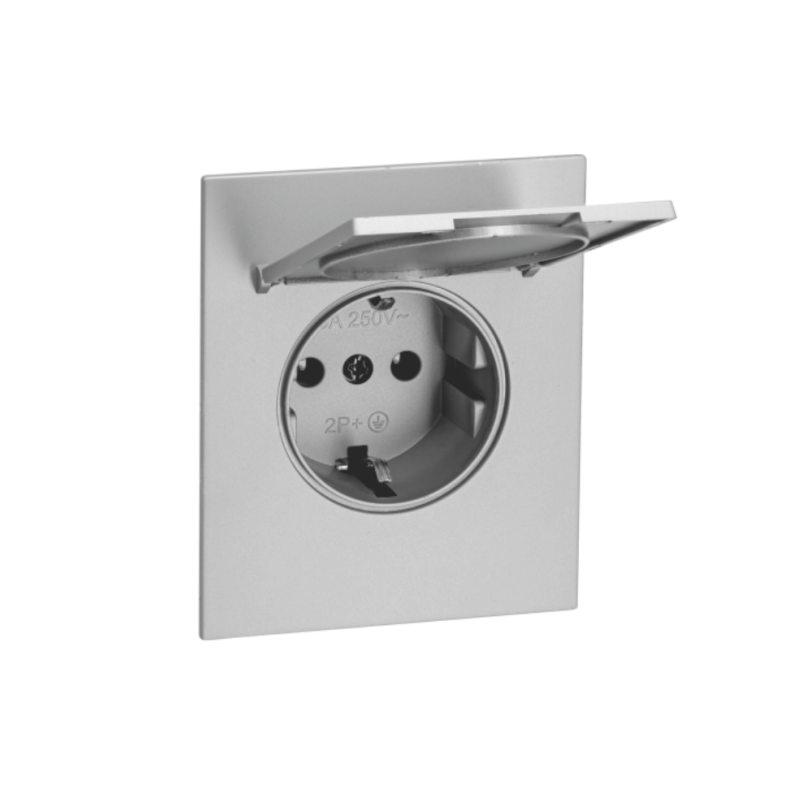 Роз. 16А с з/шт з/к с/у б/рамки IP20 QUATTRO URBAN METAL UNIT (10)