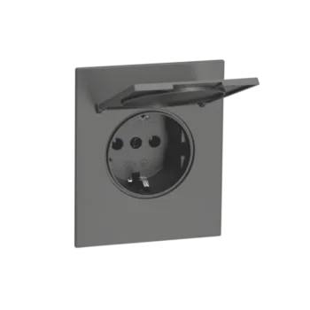 Роз. 16А с з/шт з/к с/у б/рамки IP20 QUATTRO VELVET GREY UNIT (10)