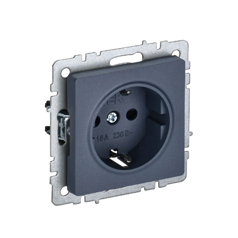 Роз. 1-мест. с/з 16А б/рамки "BRITE" маренго (1/100)