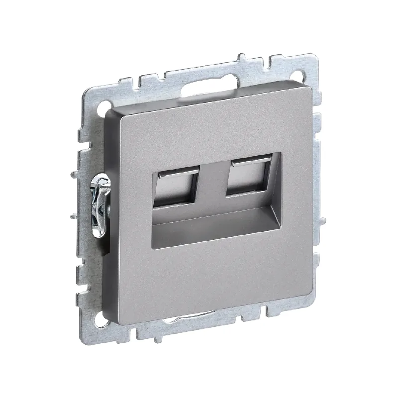 Роз 2-ая комп. RJ45 кат.5E "BRITE" сталь (1/100)