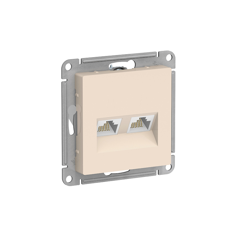Роз. 2-ная компьютерная RJ45+RJ45 кат.5E механизм бежевый ATLASDESIGN