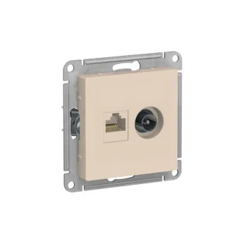 Роз. 2-ная ТВ + компьютерная RJ45 кат. 5Е бежевый ATLASDESIGN