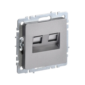 Роз. 2-я RJ11+RJ45 кат.5E б/рамки "BRITE" сталь (1/100)