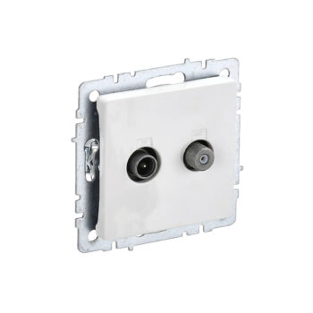 Роз. 2-я TV+SAT б/рамки "BRITE" белый (1/100)