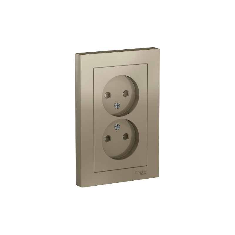 Роз. двойная без з/к с з/ш,16А, в сборе, шампань "ATLAS" !!!