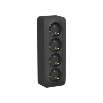 B008 Роз. 4-ная о/у с  з/к со ш/т 16А 250В "BLANCA" антрацит BLNRA011416 (4)