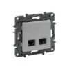 Роз. RJ45+RJ45 кат 5Е механизм б/рамки NLST алюминий 863360 Legrand (5)