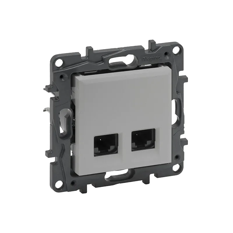 Роз. RJ45+RJ45 кат 5Е механизм б/рамки NLST алюминий 863360 Legrand (5)