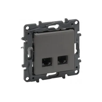 Роз. RJ45+RJ45 кат 5Е механизм б/рамки NLST сталь 863460 Legrand (5)