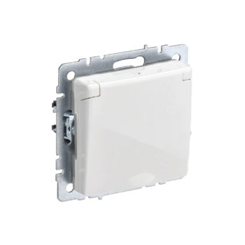 Роз. с з/к с з/ш с кр. 16А IP20 б/рамки "BRITE" белый (1/100)