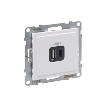 Роз. USB А+C - 2 порта с/у б/рамки SUNO белый 721130 Legrand (5)