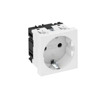 Розетка 1я с з/к под углом 0° штор.16А 250В (45х45мм Modul45) бел. STD-D0 RW1 OBO Bettermann