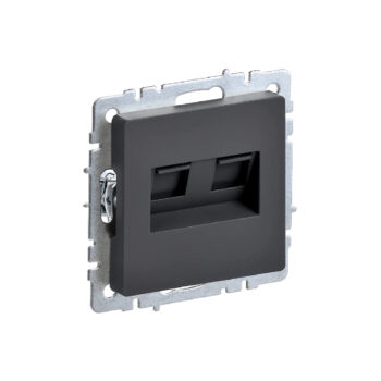 Розетка 2-ая компьютерная RJ45 кат.5E "BRITE" графит (1/100)